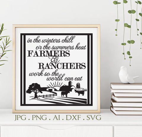 Farmers Ranchers Digital Clipart Quote Design, SVG Cutting File Vinyl Craft, Silhouette Stencil Quote, Farm Scene Printable, Farmhouse Decor - lasting-expressions-vinyl