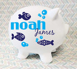 Fish Custom Piggy Bank with Name - lasting-expressions-vinyl
