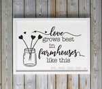 Love Farmhouse SVG Saying, Vinyl Craft Silhouette Quote, Farmhouse Sign Stencil, Love Grows in Farmhouses, Printable Saying Home Decor Sign - lasting-expressions-vinyl