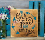 God Grace Little Face Saying Sign, Baby Nursery Wall Collage - lasting-expressions-vinyl