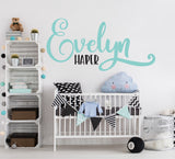 Name Vinyl Wall Decal Sticker for Above Crib, Nursery Wall Art Name, Kids Name Sign for Bedroom, Baby Nursery Wall Sticker Custom Decal Sign - lasting-expressions-vinyl