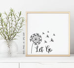 Dandelion Quote Printable Artwork Design, SVG Clipart Vector Saying, DXF Cricut Vinyl Craft Projects, Let Go Motivational Gift for Friend - lasting-expressions-vinyl