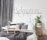 Relax Vinyl Wall Quote Lettering, Bedroom Wall Decor Sign for Above Bed, Relaxation Moment Saying for Wall, Vinyl Wall Decal Quote for Spa - lasting-expressions-vinyl