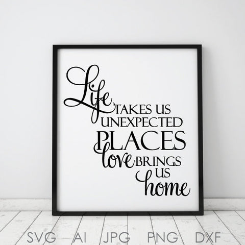 Life Love Home Digital Artwork Quote Vector, SVG Saying to Print, Vector Clipart Quote Design, Love Quote Printable Home Decor, Card Design - lasting-expressions-vinyl