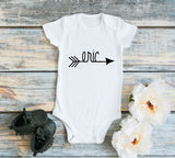 Name Baby Shirt Custom Arrow, Infant Bodysuit Newborn One Piece, Baby Shower Gift, Infant Photography, Newborn Photo Shoot Outfit Baby Shirt - lasting-expressions-vinyl