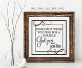 God Digital Vector Clipart Quote, Nursery Decor Printable Artwork, Miracle God Gives Two Saying, Gift for Newborn Twins, Baby SVG Quote - lasting-expressions-vinyl