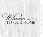 Welcome Sign Printable Art, Welcome to our Home SVG, DXF Cricut Welcome Design, Vinyl Craft Project, Welcome Saying to Print, Home Decor - lasting-expressions-vinyl