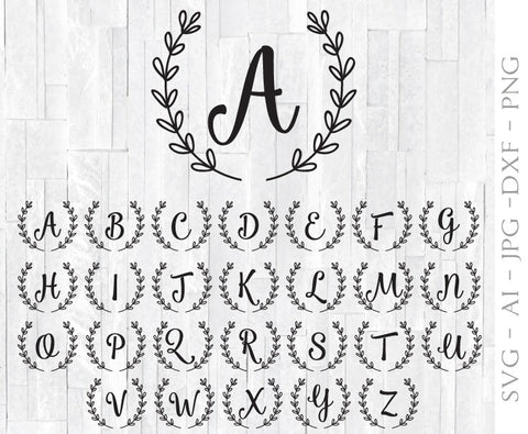 Monogram Letter Bundle Clipart Vector, Calligraphy Font Stamp Design, Wedding Stencil Wood Signs, SVG Bundle Monogram Letter, Printable Font - lasting-expressions-vinyl