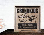 New Grandparents Gift from Grandkids, Baby Announcement Sign for Grandma, Grandchildren Welcome Table Top Plaque, Funny Welcome Sign Grandpa - lasting-expressions-vinyl