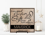 Baby Baptism Personalized Gift, Good and Perfect Gift Quote Sign - lasting-expressions-vinyl