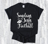 Sundays are for Jesus and Football Tshirt, Women's Football Vneck Shirt, Football Mom Unisex Hoodie, Girls Racerback Tank Football Saying - lasting-expressions-vinyl
