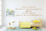 Nursery Large Wall Art, Before You Were Born Saying for Wall, Large Wall Decal for Girl Nursery, Baby Quote Wall Sticker, Vinyl Wall Decal - lasting-expressions-vinyl