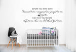 Nursery Large Wall Art, Before You Were Born Saying for Wall, Large Wall Decal for Girl Nursery, Baby Quote Wall Sticker, Vinyl Wall Decal - lasting-expressions-vinyl