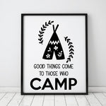 SVG Quote about Adventure, Good Things Come to Those Who Camp Poster, SVG Clipart Quote, DXF Cricut Quote Stencil, Outdoors Saying to Print - lasting-expressions-vinyl