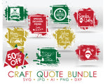 Christmas SVG Quote Bundle, Cricut Christmas Clipart, DXF Laser Cutting File Bundle, Christmas Silhouette Design, Hand Lettered Font Designs - lasting-expressions-vinyl