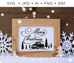 SVG Christmas Quote Vinyl Crafts, DXF Saying Cricut, Christmas Printable Home Decor, Merry Christmas Printable Card, Vintage Truck Clipart - lasting-expressions-vinyl