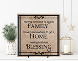 Family Home Blessing Quote Plaque - lasting-expressions-vinyl