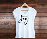 Graphic Tee Choose Joy, Women's Tank Top, Men's Hoodie Saying, Soft Cotton Shirt with Design, Pick Me Up Gift for Friend, Cute Baggy Hoodie - lasting-expressions-vinyl