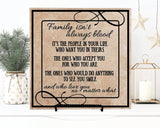 Family isn't always blood quote sign, Friend Moving Away Gift - lasting-expressions-vinyl