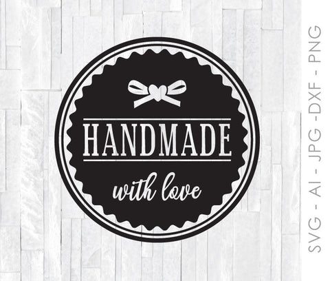 Handmade with Love Download, Printable Sticker for Packaging, Thank You Design, Packaging Supplies, SVG for Cricut, SVG for Silhouette Vinyl - lasting-expressions-vinyl