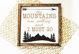Adventure Arrow Sign, Mountains Are Calling Saying - lasting-expressions-vinyl