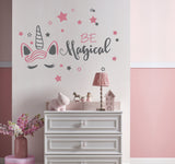 Unicorn Wall Decal, Girls Bedroom Large Wall Art, - lasting-expressions-vinyl