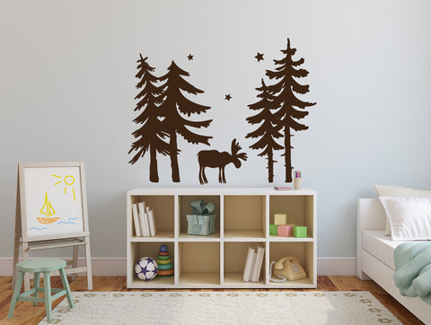Woodland Forest Nursery Vinyl Wall Decal Trees - lasting-expressions-vinyl