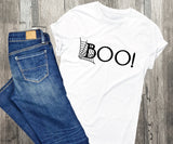 Halloween Tshirt Boo Design, Women's Halloween Hoodie Black and White, Fall Tank Top for Women, Halloween Saying on Shirt, Boo Halloween - lasting-expressions-vinyl