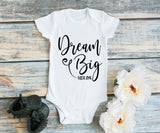 Dream Big Little One Baby Jumper Quote, Newborn Baby Going Home Outfit, Baby One Piece Shirt with Saying, Gift for Niece, Dream Big Quote - lasting-expressions-vinyl