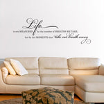 Moments Take Your Breathe Away Quote, Vinyl Wall Lettering, Wall Decal Life Quote, Word Art Wall Stencil, Large Wall Art, Saying for Wall - lasting-expressions-vinyl