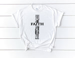 Faith Cross Shirt, Women's Faith Tshirt, Cross Graphic Tee, Sunday School Teacher Gift, Dauhter Birthday Gift, First Communion Girls Gift - lasting-expressions-vinyl