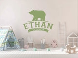 Bear Vinyl Wall Art Sticker with Name - lasting-expressions-vinyl