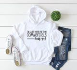 Superbowl Party Shirt, Football Saying on Tank Top, Just here for the commercials, food drinks, Football Hoodie Superbowl, Drinks and Food - lasting-expressions-vinyl