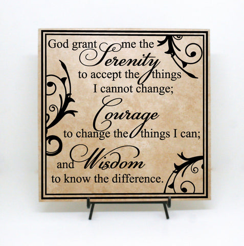 Serenity Prayer Sign "God grand me the serenity to accept" - Serenity Saying, God grant me sign, Spiritual Sign, Serenity Courage Wisdom - lasting-expressions-vinyl
