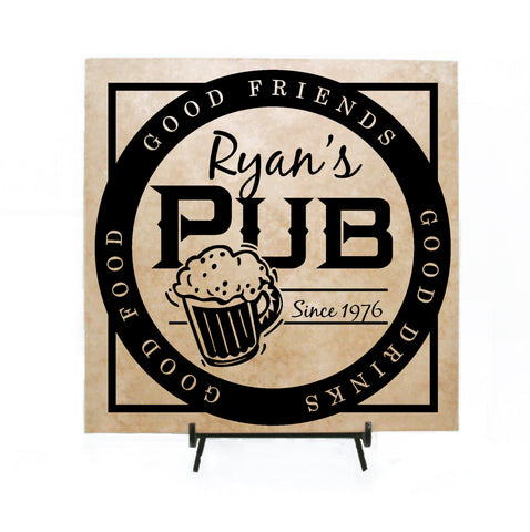 Personalized Name Pub Sign, Man Cave Decor, Groomsman Gift, His Birthday, Father's Day, Custom Bar Decor Sign, Gift for Dad, Housewarming - lasting-expressions-vinyl