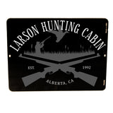Metal Hunting Sign, Custom Welcome Sign for Cabin, Gun Metal Sign Decor, Father's Day Gift for Dad, Pheasant Hunting Man Cave Metal Decor - lasting-expressions-vinyl