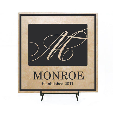 Monogram Personalized Sign Gift, Custom Name Welcome Wood Sign, Name Initial Wedding Centerpiece Table Top Decor, Anniversary Gift for Her - lasting-expressions-vinyl