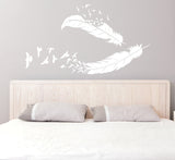 Feather and Birds Vinyl Wall Decal Sticker - lasting-expressions-vinyl