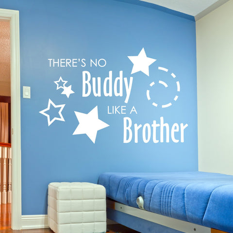 Brother Wall Quote, There's no buddy brother, Vinyl Wall Words Decal - lasting-expressions-vinyl