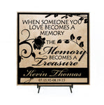Memorial Quote Saying Plaque Sign with Name, In Loving Memory Dates Sign, Funeral Gift after Loss Personalized Stone, Memory Treasure Quote - lasting-expressions-vinyl