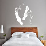 Wall Decal, Feather and music note design - lasting-expressions-vinyl