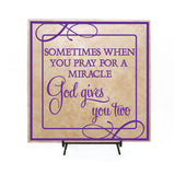 Baby Shower Gift for Twins, God Gives You Two Twins Quote Sign - lasting-expressions-vinyl