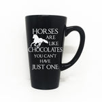 Horses are like chocolate Vinyl Decal on Coffee Mug - lasting-expressions-vinyl