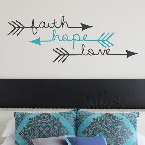 Faith Hope Love Wall Words - lasting-expressions-vinyl