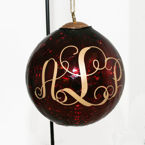 Ornament Monogram Christmas Ball, First Christmas Ornament Wedding Gift Personalized, Monogram Gift for Marriage, Housewarming Gift Couple - lasting-expressions-vinyl