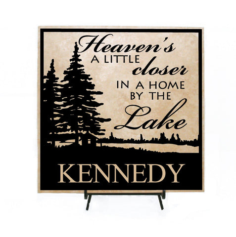 Welcome Sign with Last Name - Welcome to our home on the lake - lasting-expressions-vinyl