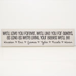Family Quote Sign with Children Names - lasting-expressions-vinyl