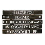 Love Quote Wood Sign, Rustic Wood Wall Art, New Mom Gift, Mom Birthday, I'll Love You Forever Sign, Wood Nursery Decor, Love Saying Sign - lasting-expressions-vinyl