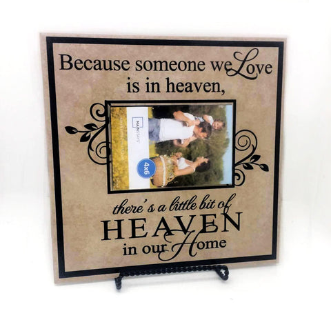 Heaven Memorial Plaque Quote Sign with Frame - lasting-expressions-vinyl