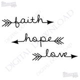Love Arrow SVG Clipart, Faith Hope Love Quote for Cricut, Arrow Sign Stencil, SVG Clipart for Silhouette, DXF Laser Cutting, Saying to Print - lasting-expressions-vinyl